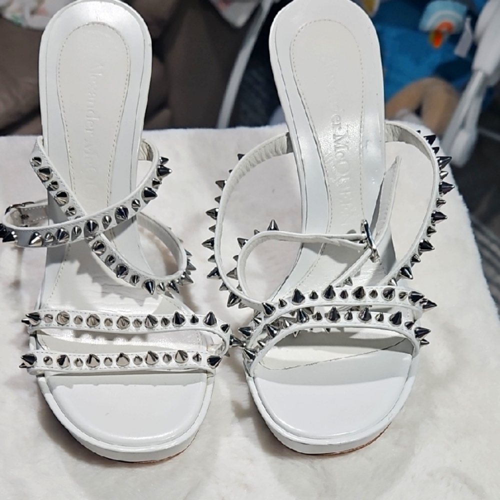 White Studded Women's Sandals size 37 ( 7 us)
